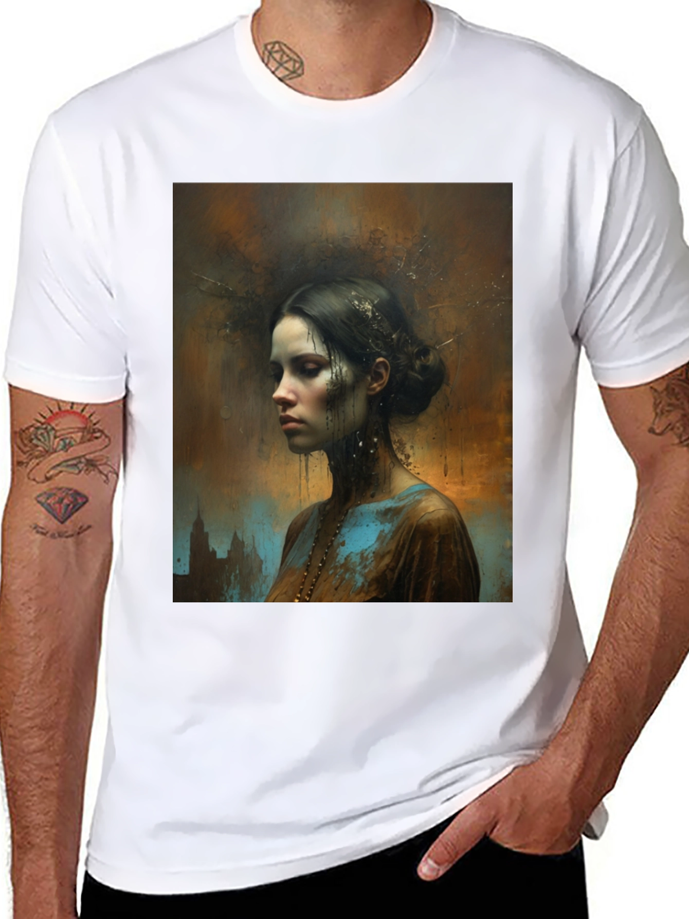 Artistic Portrait Black T-Shirt