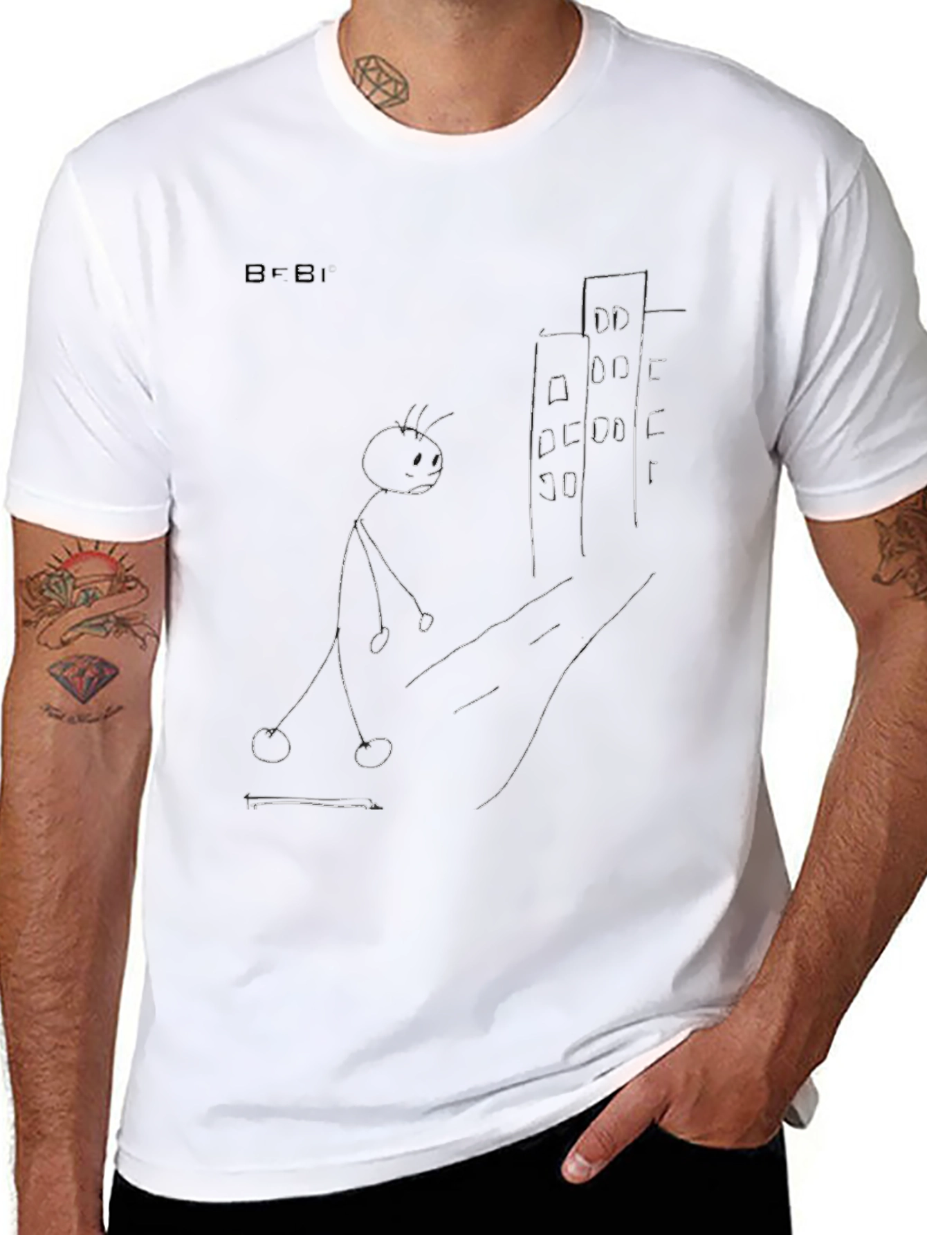 Stick Figure City Black T-Shirt